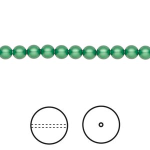 Pearl 100pk eden green, Crystal Passions&reg; 4mm round 5810
