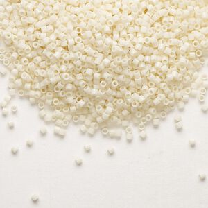 Seed bead, Delica&reg;, glass, pkg/250g, #15 round, opaque ivory (DBS-0732).