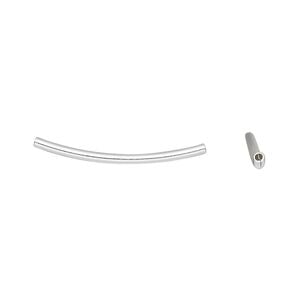 Bead 1pkg2 sterling silver, 25x1.5mm curved tube