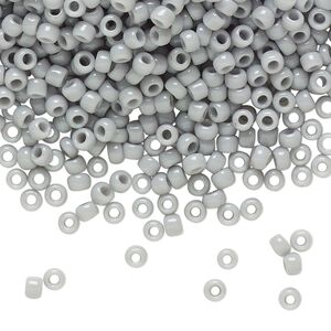 Seed bead, TOHO BEADS&reg;, glass, pkg/50g, #8 round, opaque grey (TR-08-53).