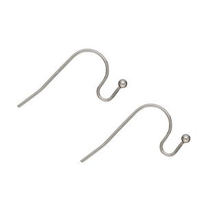 Ear wire fishhook 1pkg20, 8mm / 2mm ball, 21 gauge stainless steel 10 pair