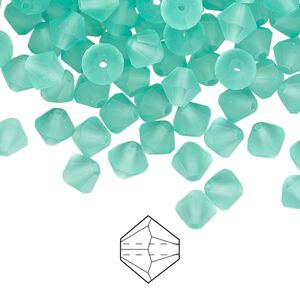 Bead 288pk Caribbean Sea matte, Preciosa Czech crystal 6mm bicone