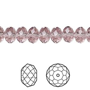 Bead 12pk light amethyst, Crystal Passions&reg; 8x6mm rondelle 5040