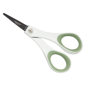 Scissors, FISKARS&reg; Soft Grip&reg;, plastic and non-stick stainless steel, 5x2-1/2 inches. Sold individually.