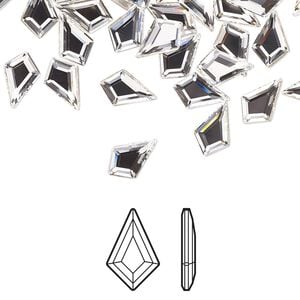 Flat back 6pk crystal foil back, Crystal Passions&reg; 8.6x5.6mm kite 2771