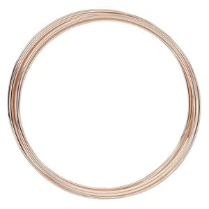 Memory wire, Beadalon&reg;, rose gold-plated carbon steel, 2.25-2.63 inch round bracelet, 1mm thick extra heavy duty. Sold per 0.5-ounce pkg, approximately 9 loops.