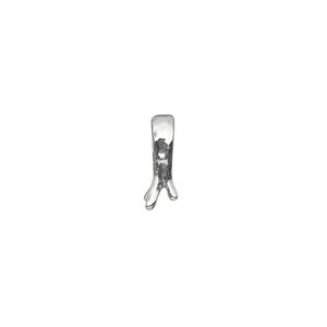 Bail, JBB Findings, ice-pick, antiqued sterling silver, 12x4mm faceted branch, 7mm grip length. Sold individually.