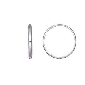 Jump ring 1pkg4 sterling silver, 18mm soldered closed round, 12 gauge / 16mm inside diameter