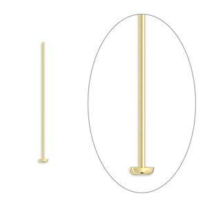 Head pin 1pkg10 14Kt gold-filled, 1 inch, 24 gauge
