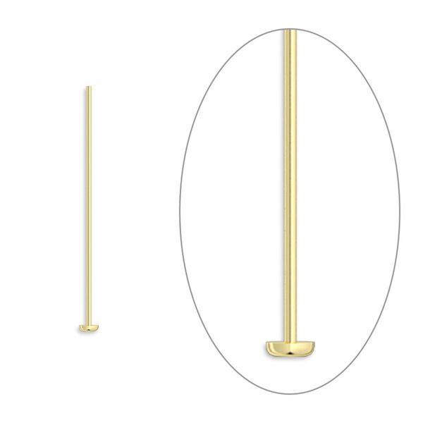 Head pin 1pkg10 14Kt gold-filled, 1 inch, 24 gauge image number 0