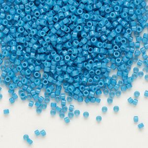 Seed bead, Delica&reg;, glass, pkg/7.5g, #11 round, Duracoat&reg; opaque outside dyed teal (DB-2133).