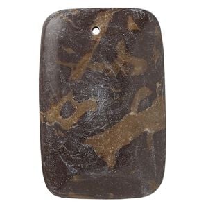 Portoro marble 1pkg1, puffed flat back rectangle focal natural 45x30mm-47x31mm