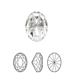 Fancy stone 24pk crystal foil back, Swarovski&reg; 18x13mm magical oval 4160