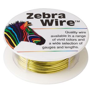 Wire, Zebra Wire&trade;, color-coated copper, light lime, round, 20 gauge. Sold per 15-yard spool.