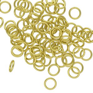 Jump ring 1pkg100 brass, 6mm round, 20 gauge / 4.4mm inside diameter