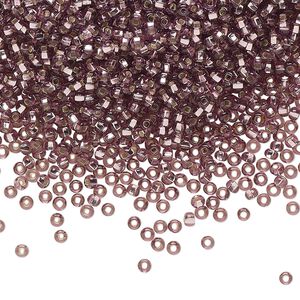 Seed bead, Preciosa Ornela Czech glass, pkg/500g, #11 rocaille, transparent silver-lined light amethyst, (27010).