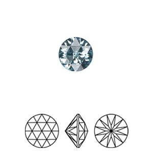 Round stone 2pk aquamarine foil back, Crystal Passions&reg; 10mm rose cut round 1401