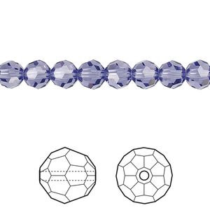 Bead 12pk tanzanite, Crystal Passions&reg; 6mm round 5000