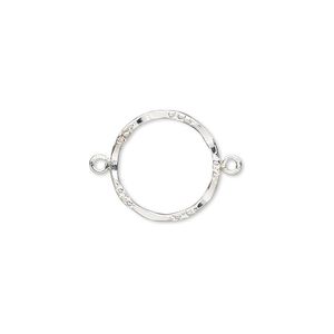 Link, sterling silver-filled, 15mm double-sided hammered and textured open round. Sold individually.