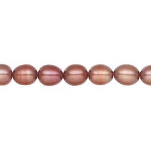 Freshwater pearl 1pkg1 rice, 15 inch cranberry 6mm cultured