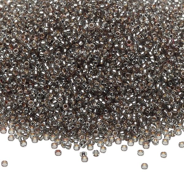Seed bead, Miyuki 1pkg35g glass, #15 rocaille, Duracoat&reg; transparent silver-lined dark seafoam / outside dyed (RR-4274) image number 0
