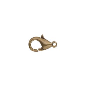 Clasp lobster claw 1pkg10 gold-plated, 13x8mm, brass antique 1-strand
