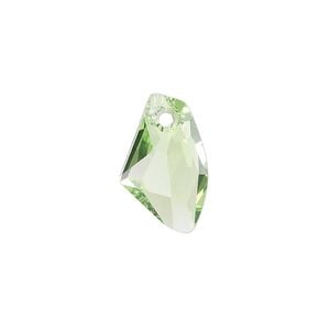 Drop 1pk peridot, Crystal Passions&reg; 19x11mm pendant galactic vertical 6656