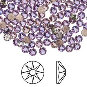 Flat back 144pk crystal vitrail light foil back, Crystal Passions&reg; hotfix 3.8-4mm round SS16 2078