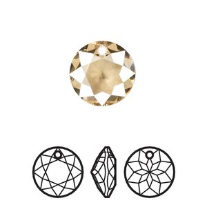 Drop 1pk crystal golden shadow, Crystal Passions&reg; 14mm pendant classic cut 6430