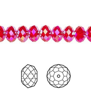 Bead 288pk light Siam shimmer 2X, Swarovski&reg; 8x6mm rondelle 5040
