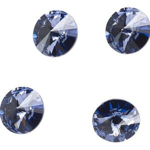Chaton 144pk tanzanite foil back, Swarovski&reg; 14mm rivoli 1122