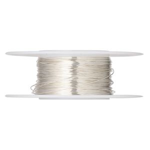 Wire, sterling silver, half-hard, round, 30 gauge. Sold per pkg of 1 ounce.