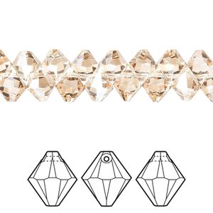 Drop 144pk crystal golden shadow, Crystal Passions&reg; 6mm pendant bicone 6328