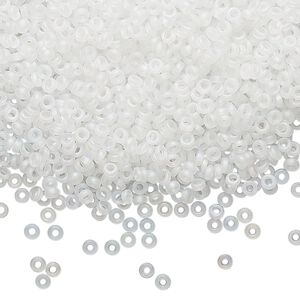 Seed bead, Miyuki, glass, pkg/250g, 2.2x1mm spacer rondelle, translucent matte clear, (SPR2.2-131FR).
