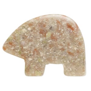 Autumn jasper 1pkg1, half-drilled Zuni-style bear focal natural, 39x22mm-43x31mm