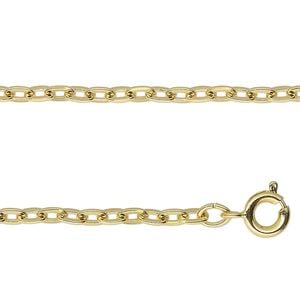 Chain 1pkg1 cable, 3mm / springring clasp, gold-finished steel 23 inch