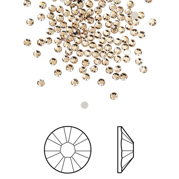 Flat back 1440pk light Colorado topaz foil back, Swarovski&reg; 1.7-1.9mm rose round SS5 2058 image number 0