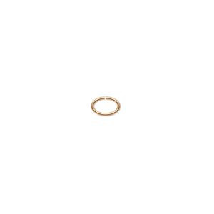 Jump ring 1pkg100 gold-plated, 6x4mm oval, 22 gauge / 4.7x2.9mm inside diameter / brass