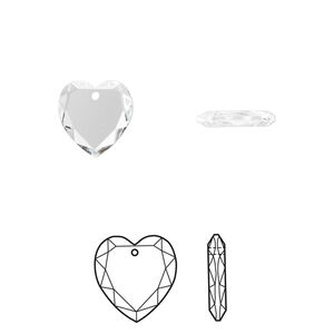 Drop 144pk crystal, Swarovski&reg; 10mm pendant heart 6225