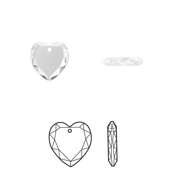 Drop 144pk crystal, Swarovski&reg; 10mm pendant heart 6225 image number 0