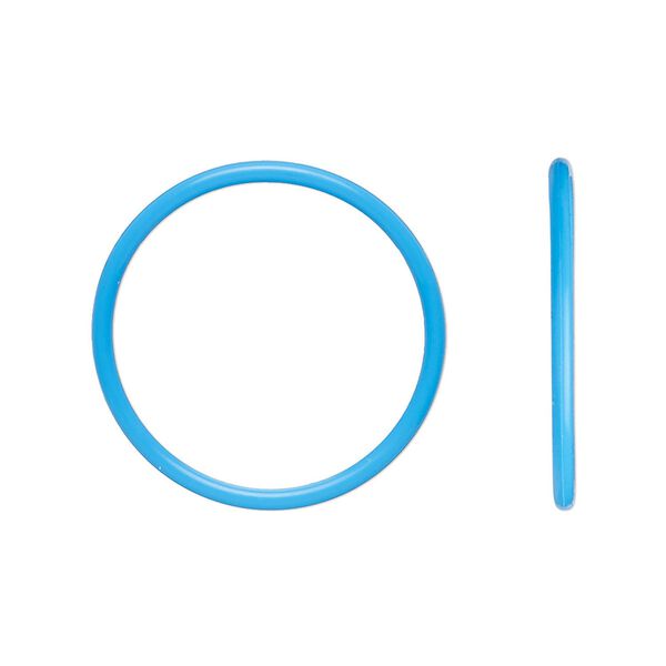 Component, Oh! Ring&trade;, silicone, light blue, 25mm round with 22mm hole. Sold per pkg of 50. image number 0