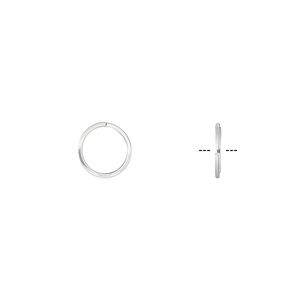 Jump ring 1pkg50 sterling silver, 8mm round / square wire, 22 gauge / 6.6mm inside diameter