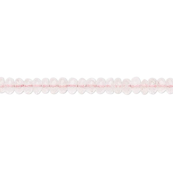 Morganite 1pkg1, hand-cut faceted rondelle bead natural 8 inch 3x2mm-4x3mm image number 0