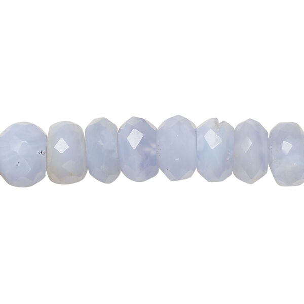 Chalcedony 1pkg1, hand-cut faceted rondelle bead, 14 inch 9x4mm-10x8mm image number 0