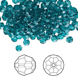 Bead 720pk blue zircon, Swarovski&reg; 4mm round 5000
