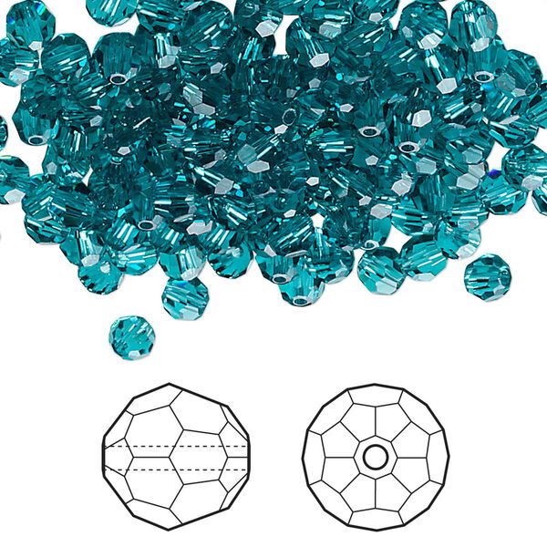 Bead 720pk blue zircon, Swarovski&reg; 4mm round 5000 image number 0