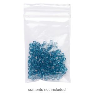 Bag, Tite-Lip&trade;, oxo-biodegradable plastic, clear, 2x3-inch top zip. Sold per pkg of 100.