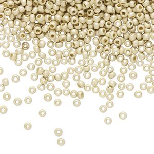 Seed bead, TOHO BEADS&reg;, glass, pkg/7.5g, #11 round, opaque matte galvanized PermaFinish aluminum (TR-11-PF558F).