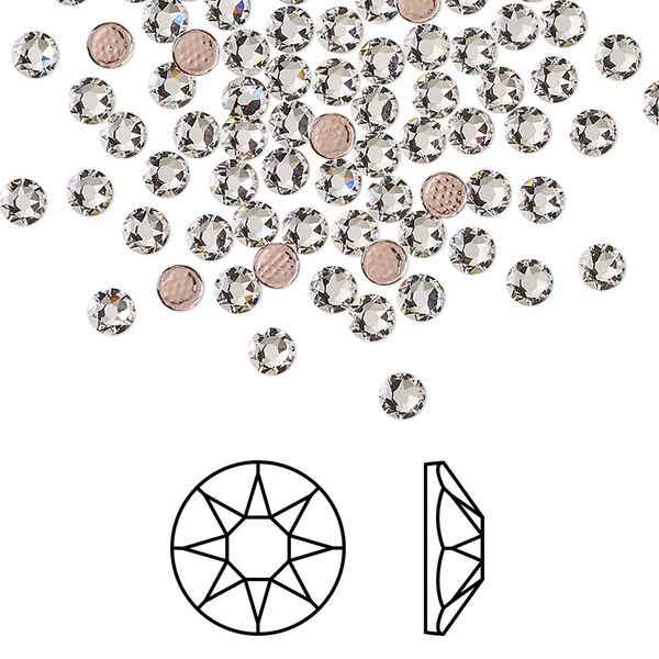 Flat back 1440pk crystal foil back, Crystal Passions&reg; hotfix rhinestone 3-3.2mm rose round SS12 2078HF image number 0