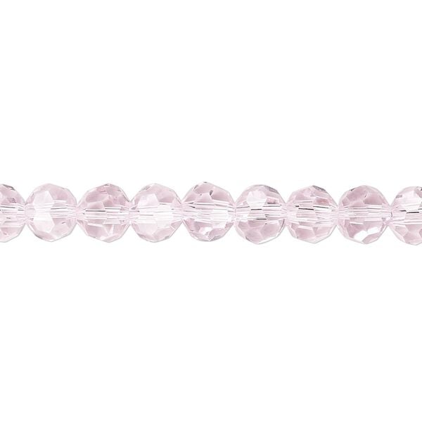 Bead 1pk 32 facets transparent pink, Celestial Crystal&reg; 6mm round 15.5-16 inch image number 0